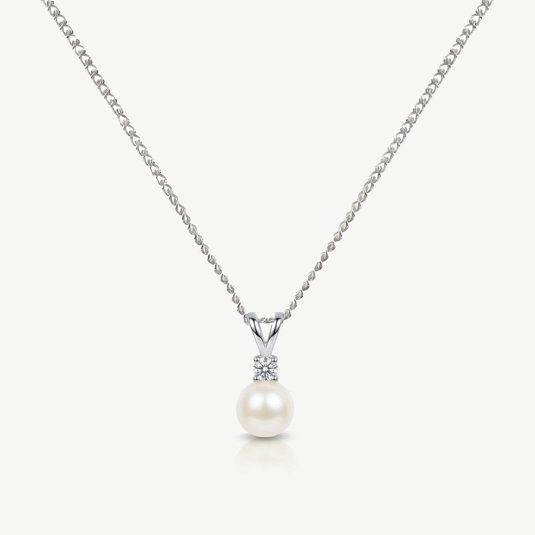 Collier de mariée Classic Pearl perle et zircon rhodium