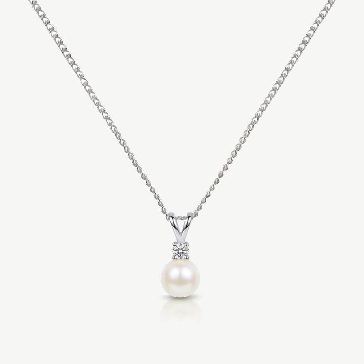 Collier de mariée Classic Pearl perle et zircon rhodium