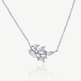 Collier de mariée Cyprès – feuilles de zircons