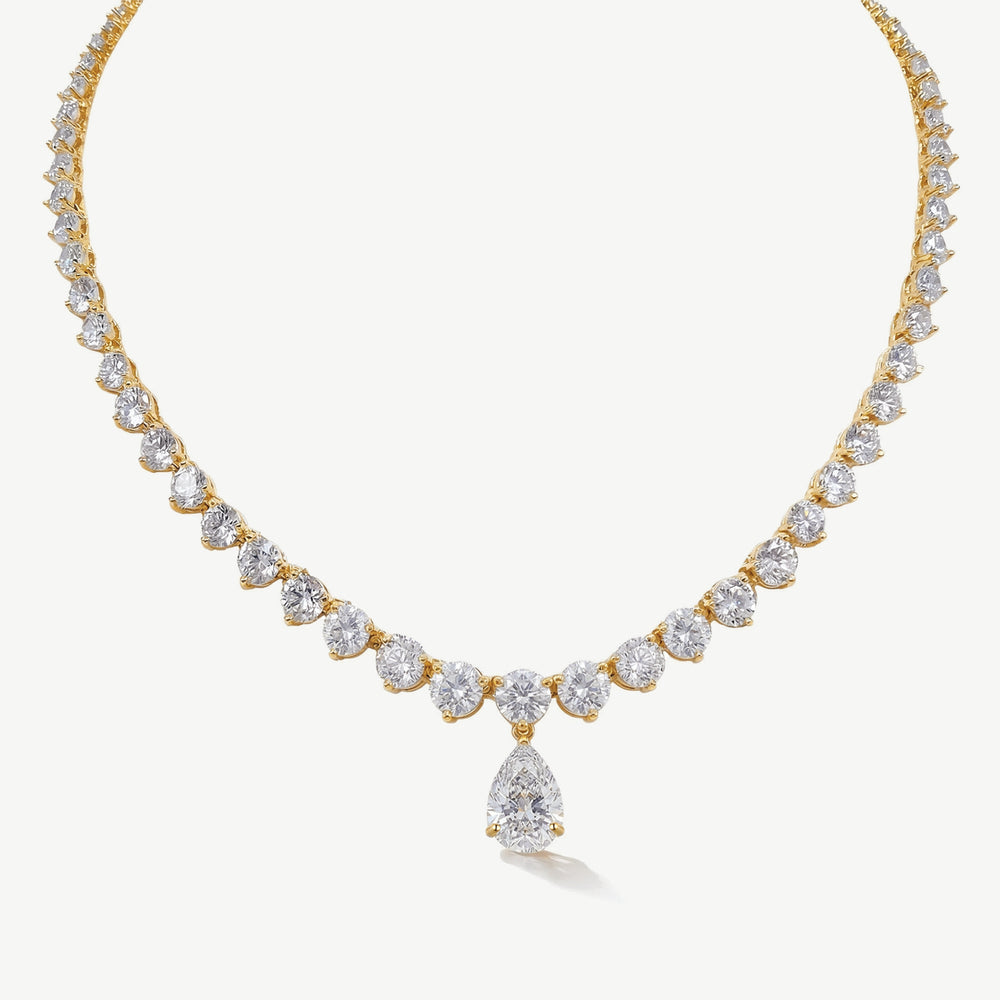 Collier de mariée Imperial goutte de zircons doré