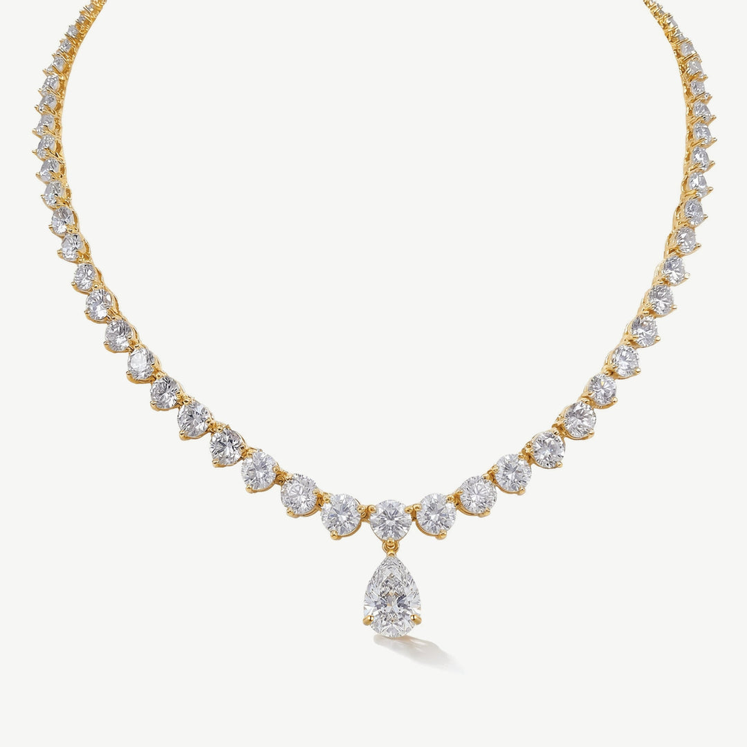 Collier de mariée Imperial goutte de zircons doré