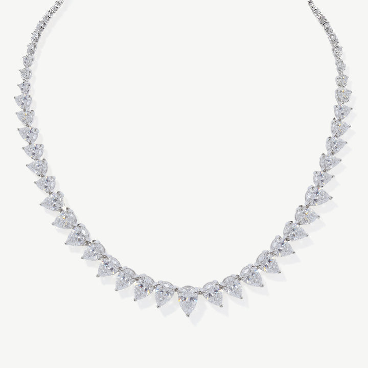 Collier de mariée Manhattan zircons taille poire rhodium