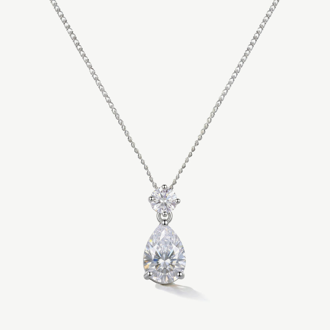 Pendentif de mariée Imperial goutte de zircon rhodium
