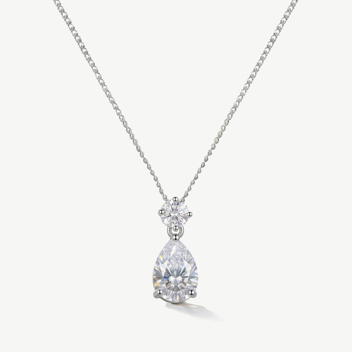 Pendentif de mariée Imperial goutte de zircon rhodium