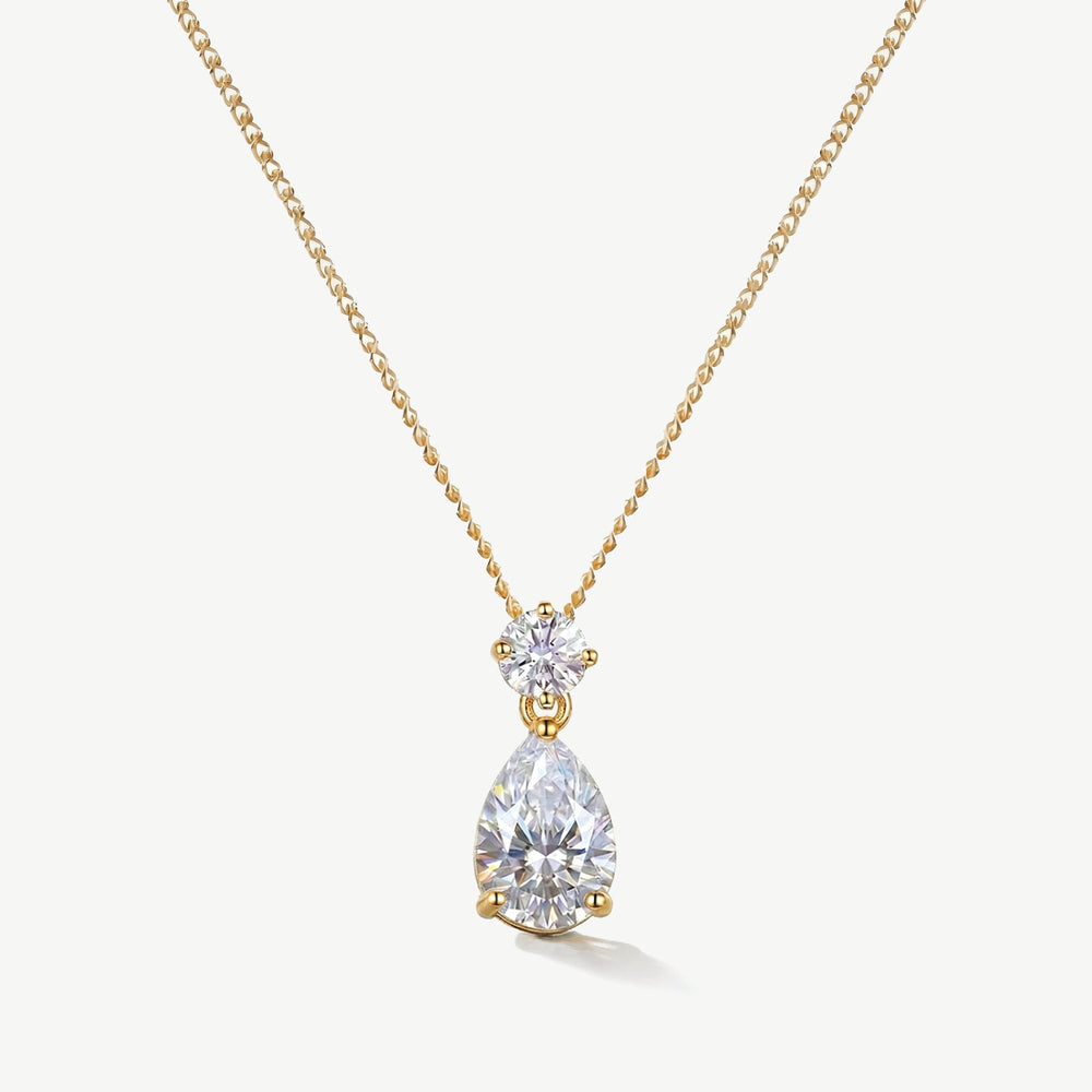 Pendentif de mariée Imperial goutte de zircon doré