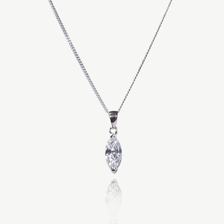 Pendentif de mariée True Love zircon marquise rhodium