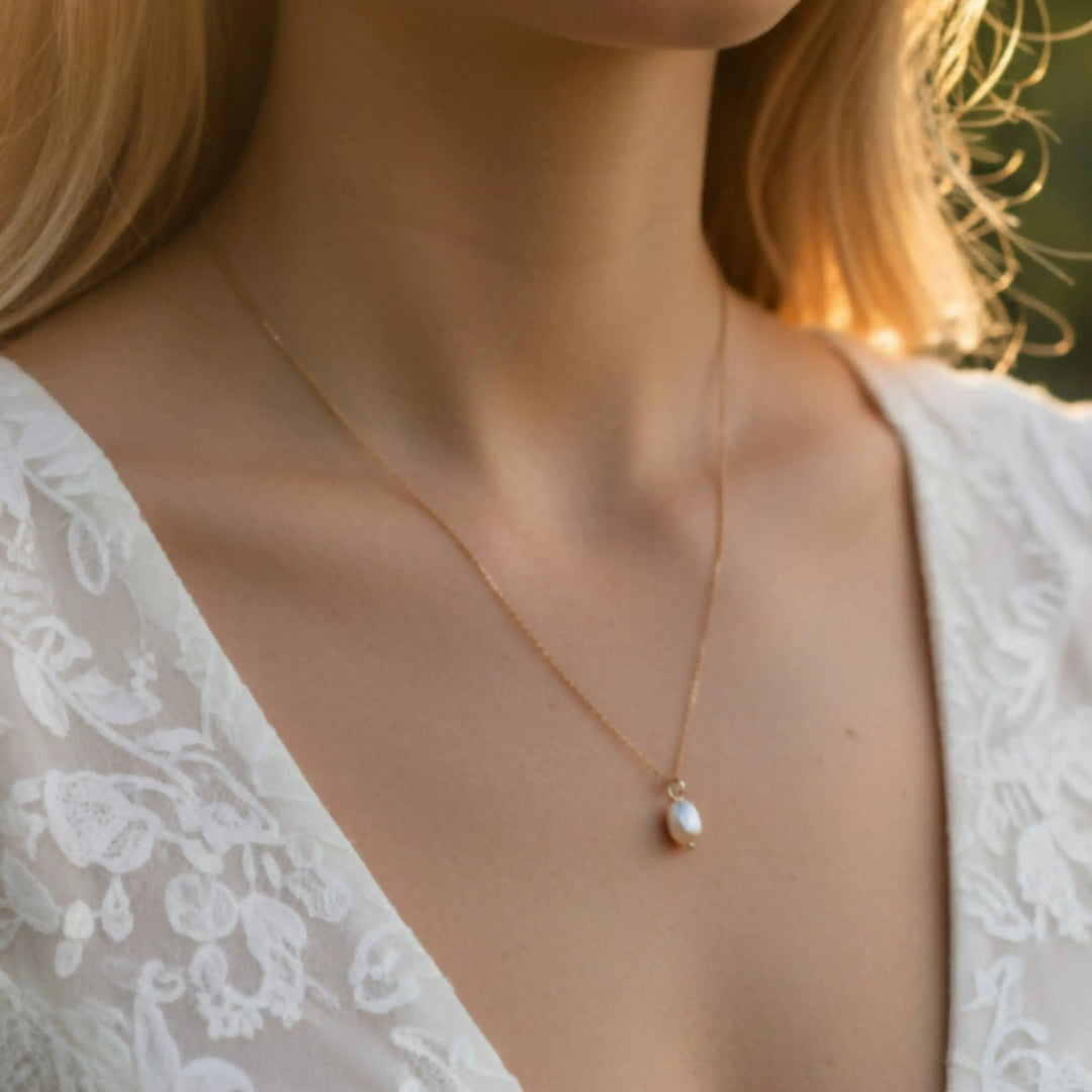 Collier perle de culture, collier perle pendante.: Or L'atelier du 6