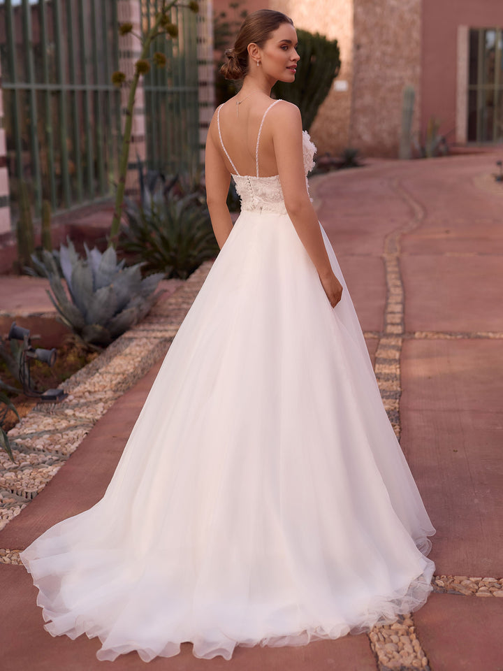 Corset de mariée E507 porté en tenue de mariée deux pièces
