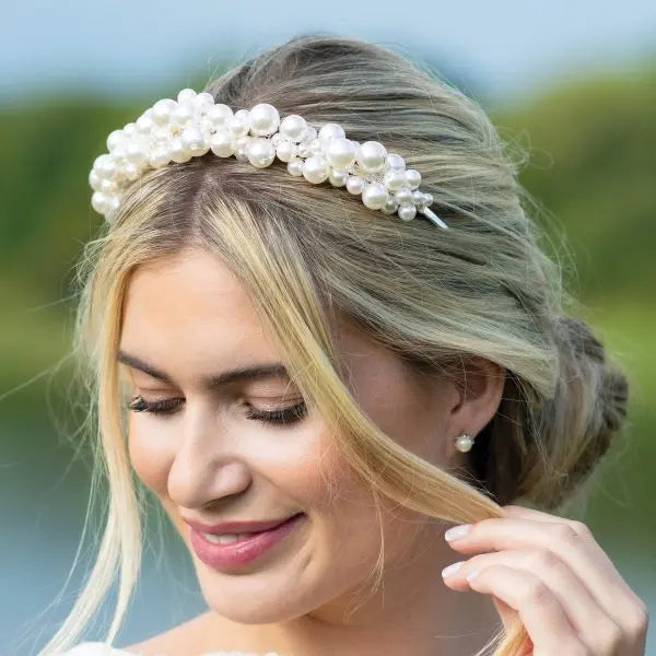 DIADÈME PERLES MARIAGE MODERNE ODYSSEY Ivory and co
