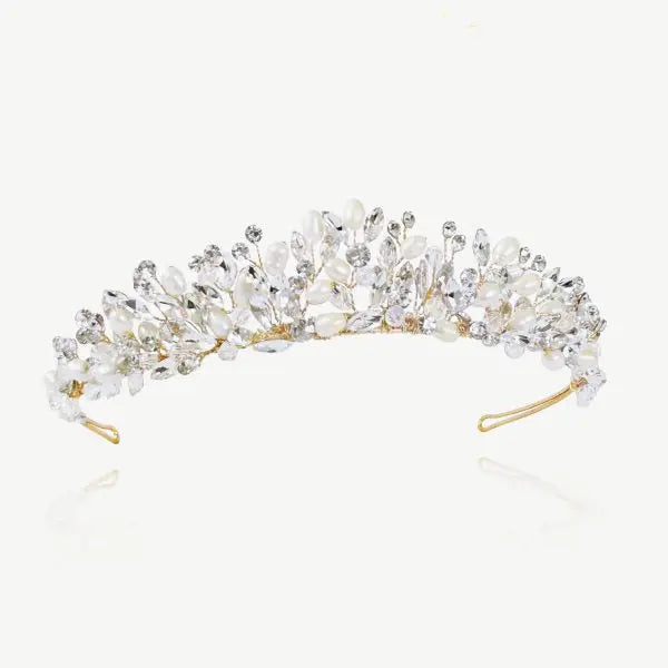 Diadème mariage ornée de cristal Swarovski, bijou de tête de luxe