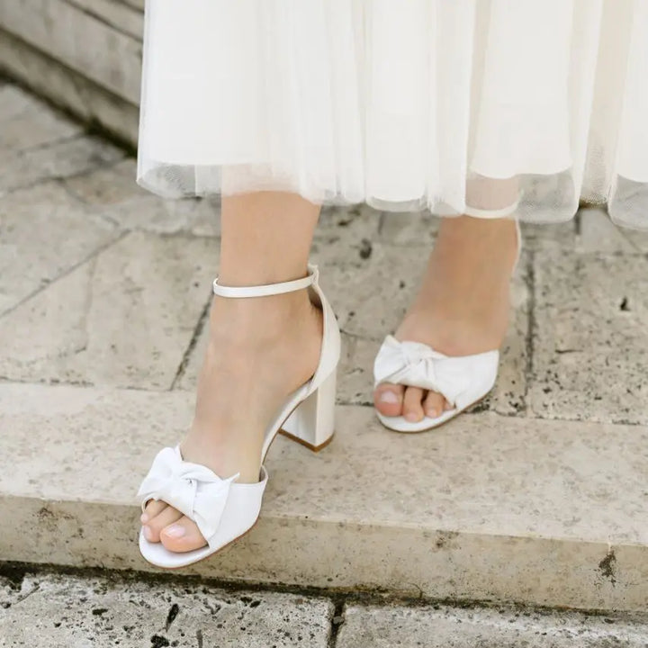 DIANE – SANDALES DE MARIÉE AVEC NOEUD EN SATIN BLANC IVOIRE G.Westerleigh