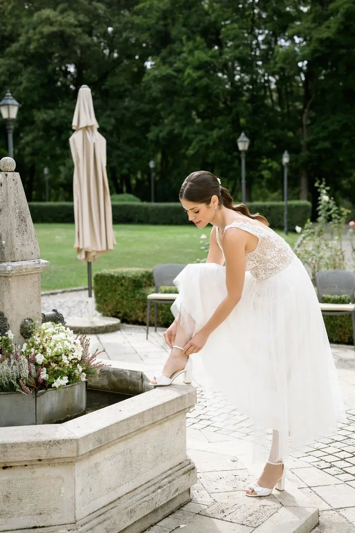 DIANE – SANDALES DE MARIÉE AVEC NOEUD EN SATIN BLANC IVOIRE G.Westerleigh