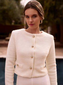 Veste de mariée E494 – tricotée, boutons décoratifs