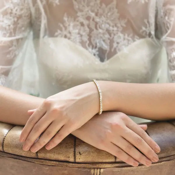 ELEGANCE – BRACELET TENNIS CRISTAUX (OR / OR ROSE / ARGENT) Ivory and co