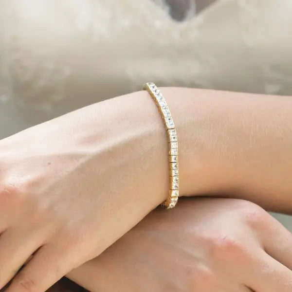ELEGANCE – BRACELET TENNIS CRISTAUX (OR / OR ROSE / ARGENT) Ivory and co