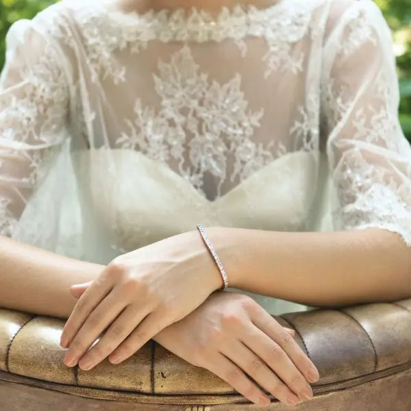 ELEGANCE – BRACELET TENNIS CRISTAUX (OR / OR ROSE / ARGENT) Ivory and co