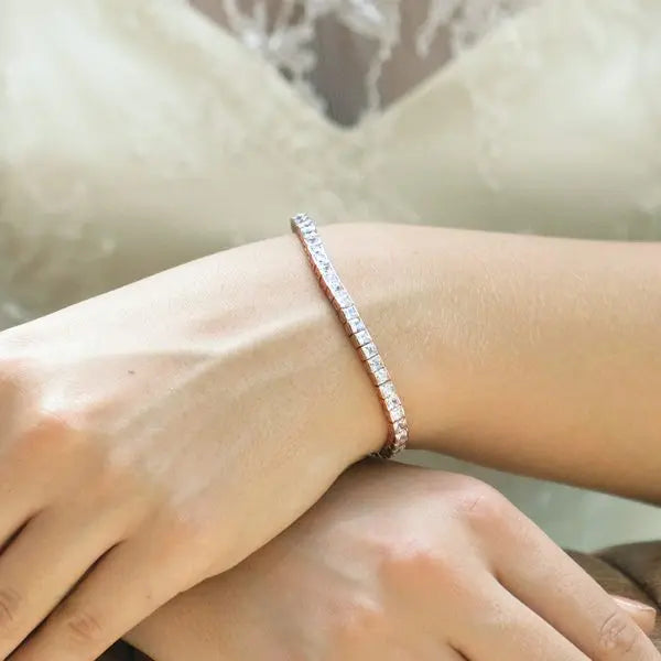 ELEGANCE – BRACELET TENNIS CRISTAUX (OR / OR ROSE / ARGENT) Ivory and co