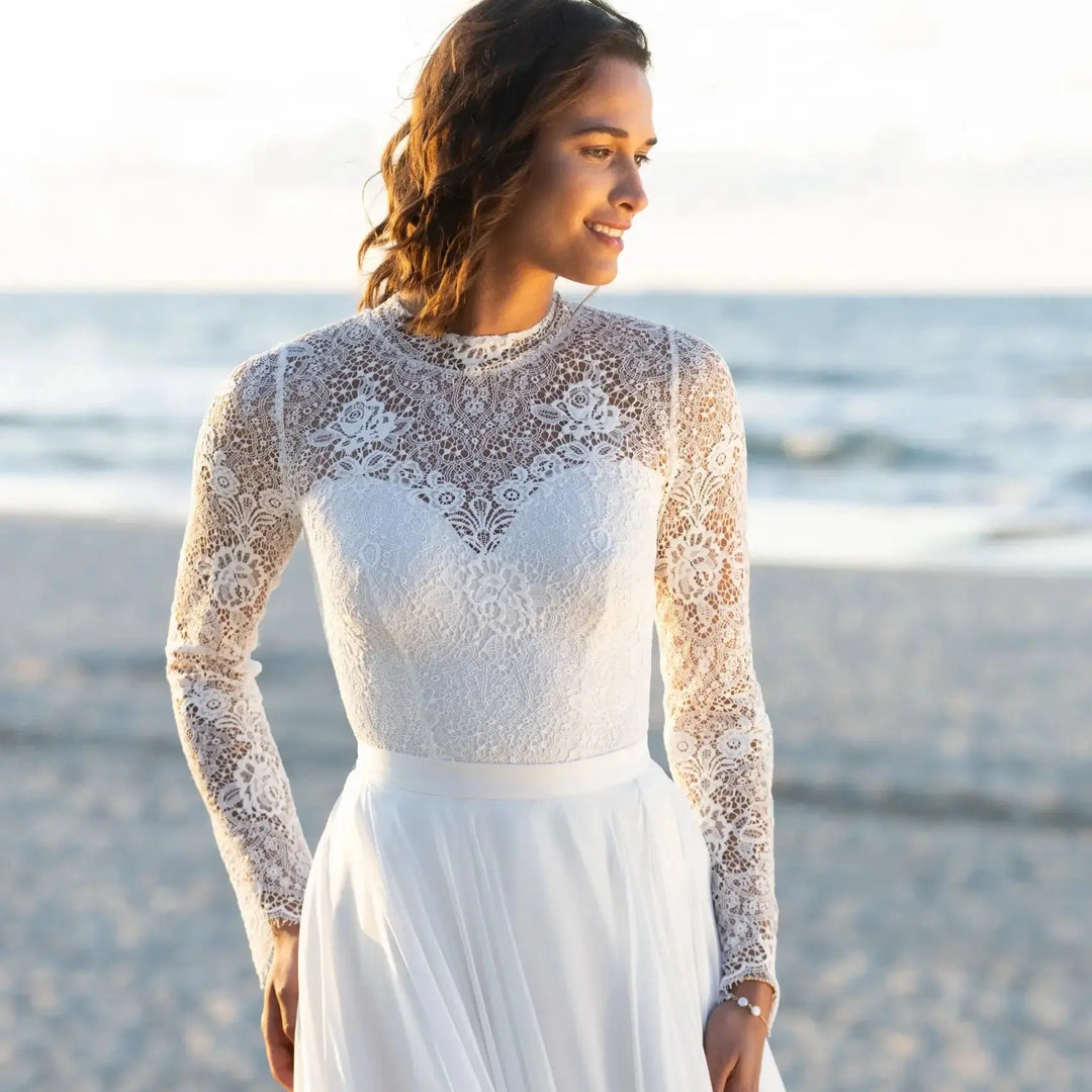 ELENA – BODY MARIÉE DENTELLE FRANÇAISE  – BD40 Novias