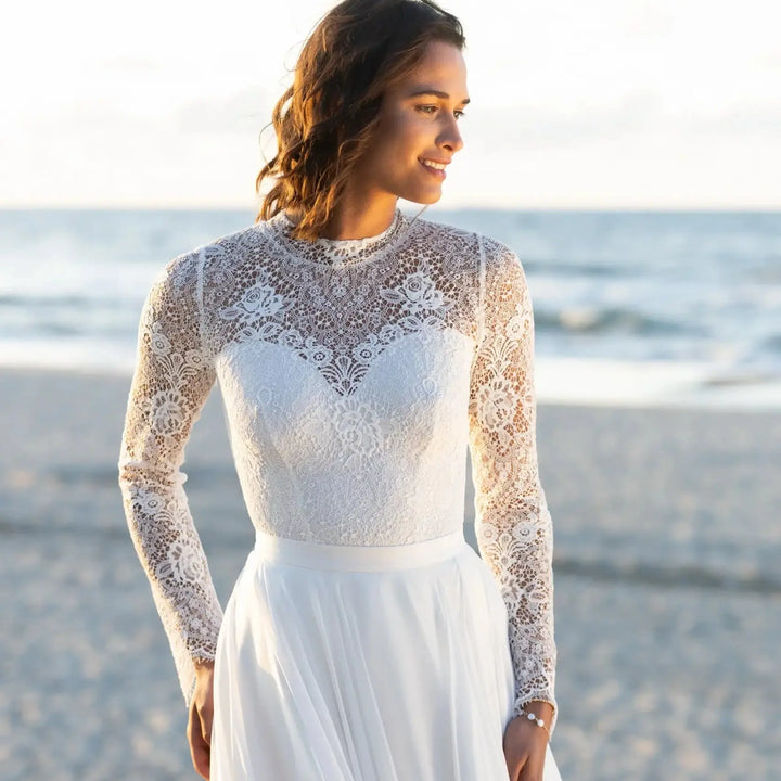 ELENA – BODY MARIÉE DENTELLE FRANÇAISE  – BD40 Novias