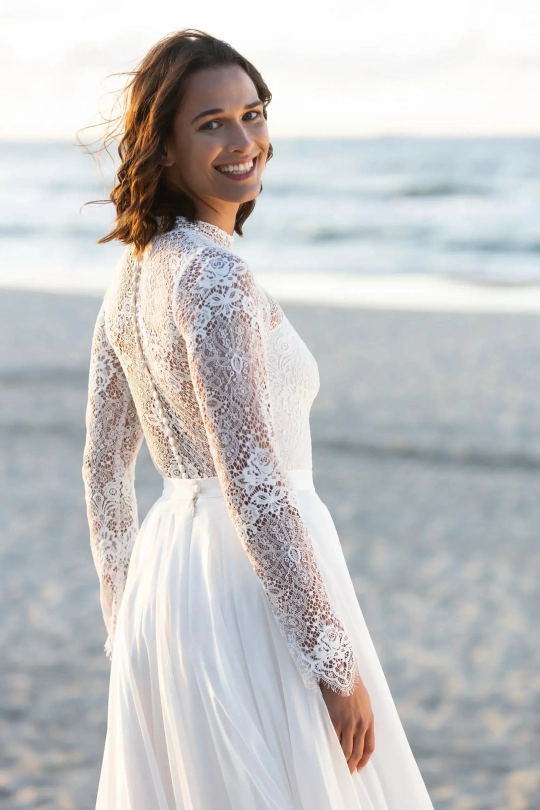 ELENA – BODY MARIÉE DENTELLE FRANÇAISE  – BD40 Novias