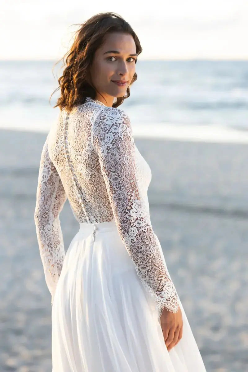 ELENA – BODY MARIÉE DENTELLE FRANÇAISE  – BD40 Novias