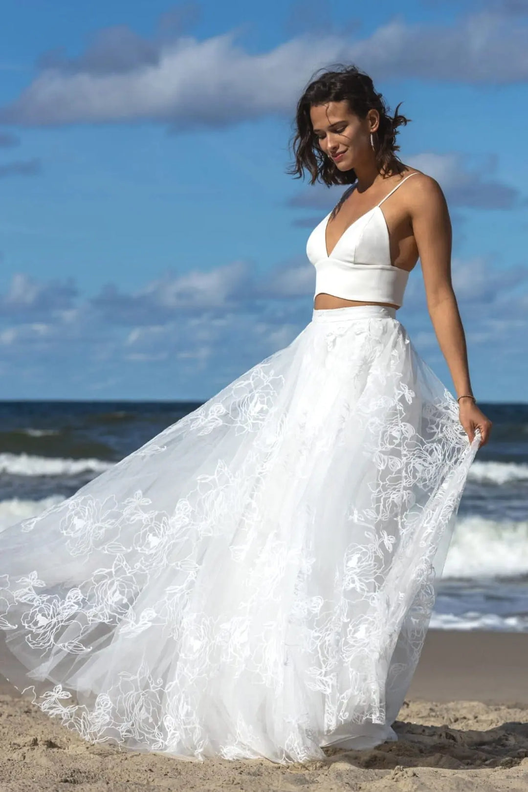 ELEONORA – JUPE MARIÉE TULLE ROSES  FORME PRINCESSE – SD54 Novias