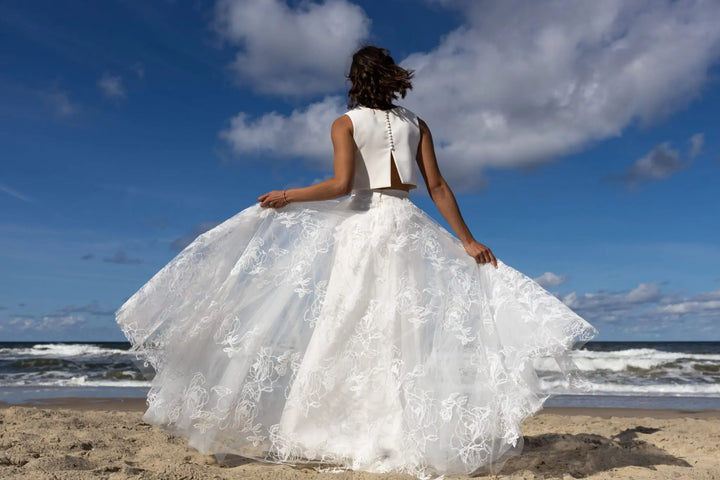 ELEONORA – JUPE MARIÉE TULLE ROSES  FORME PRINCESSE – SD54 Novias