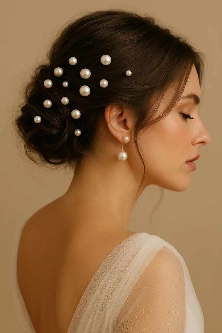 ENSEMBLE DE 18 ÉPINGLES À CHEVEUX PERLES IVOIRE – FINITION DORÉE 9761 Athena Bridal Jewellery