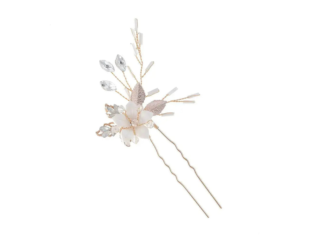 ÉPINGLE À CHEVEUX DE MARIÉE HP6346 – STRASS ET COULEUR OR ROSE G.Westerleigh