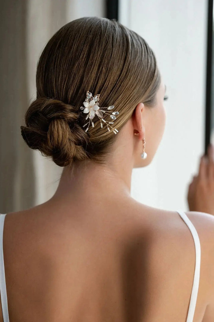 ÉPINGLE À CHEVEUX DE MARIÉE HP6346 – STRASS ET COULEUR OR ROSE G.Westerleigh