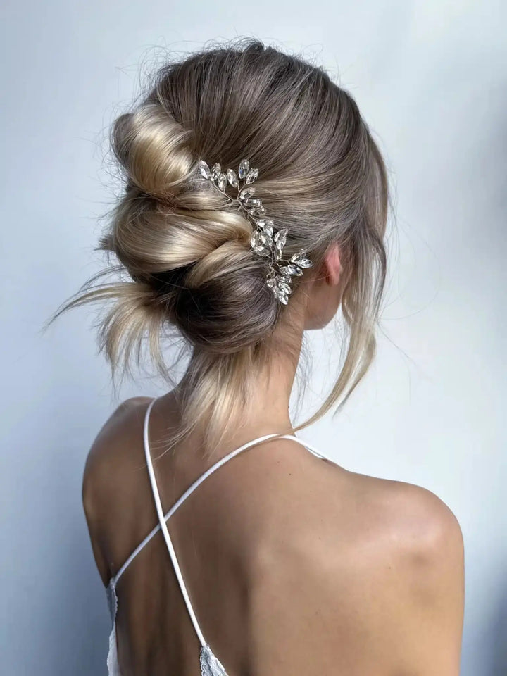 ÉPINGLES À CHEVEUX ESTHER – CRISTAL DE ROCHE, VINTAGE (LOT DE 2) SallyJaneBridal
