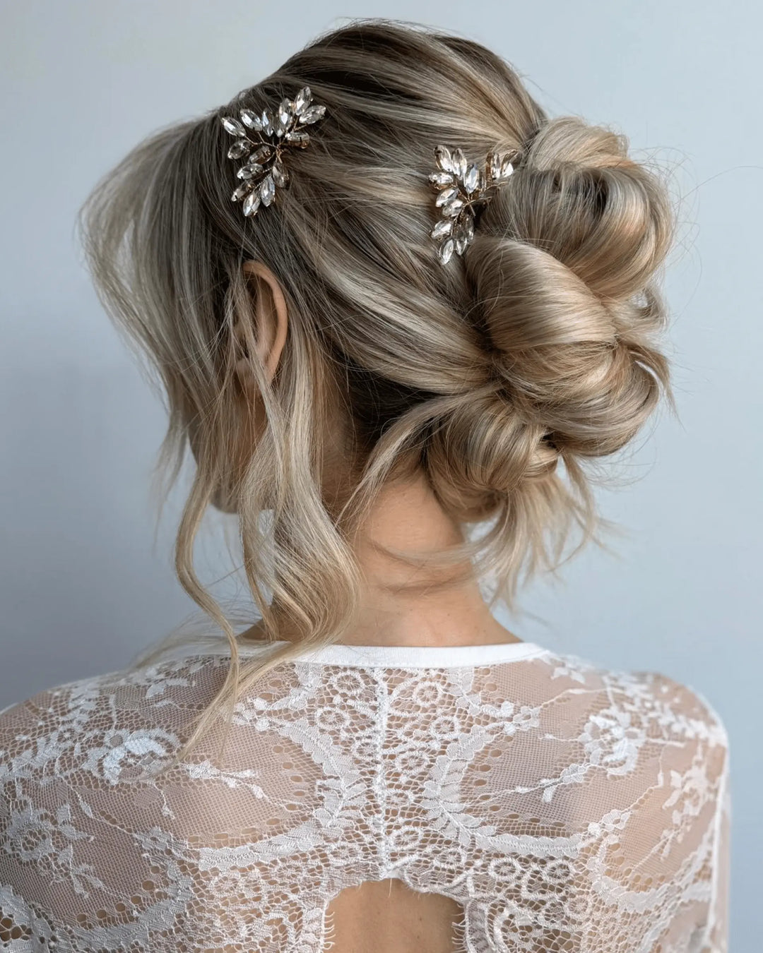 ÉPINGLES À CHEVEUX ESTHER – CRISTAL DE ROCHE, VINTAGE (LOT DE 2) SallyJaneBridal