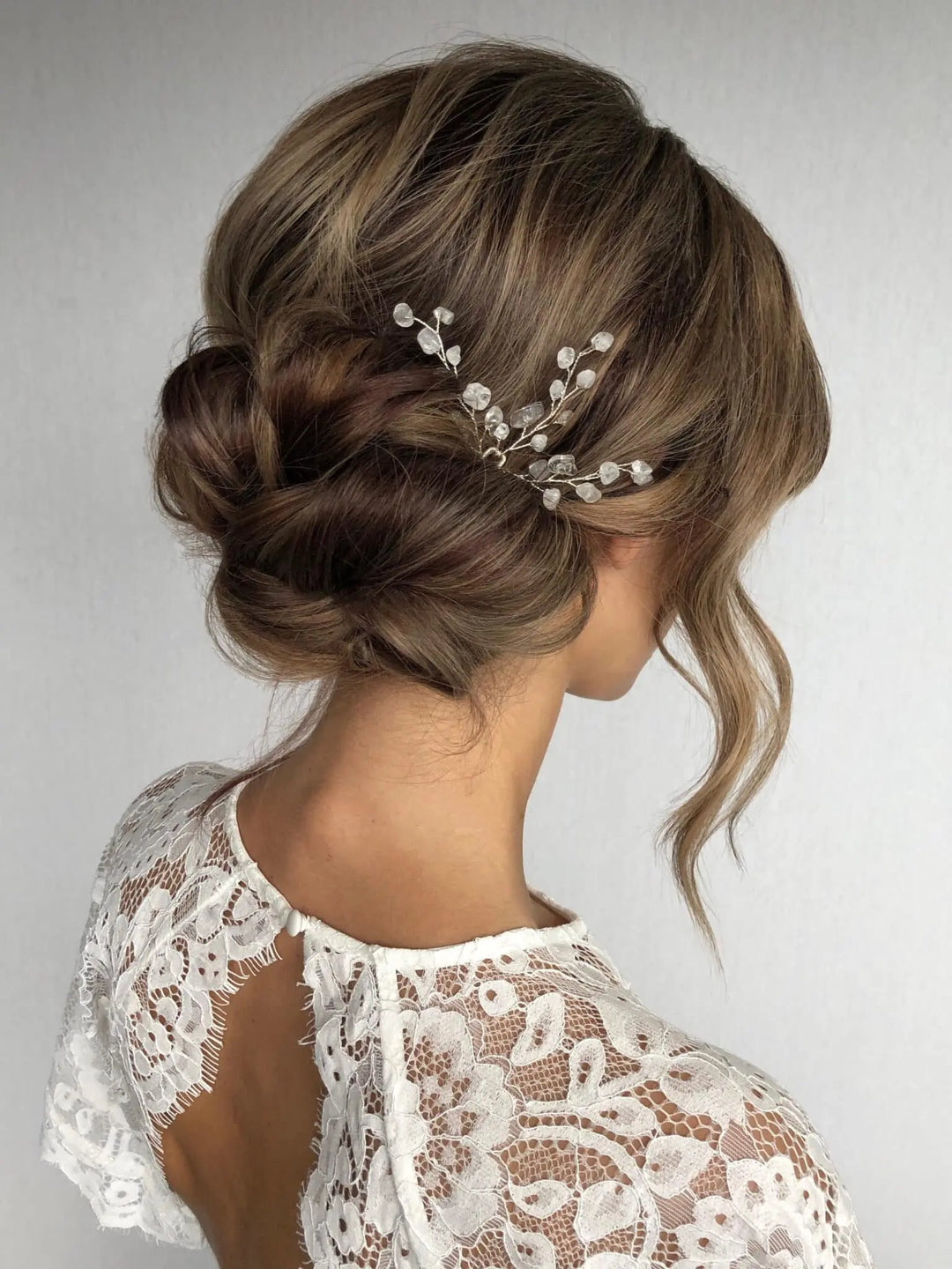 ÉPINGLES À CHEVEUX LOTIS  – CRISTAUX DE ROCHE & FORME FEUILLE (LOT DE 2) SallyJaneBridal
