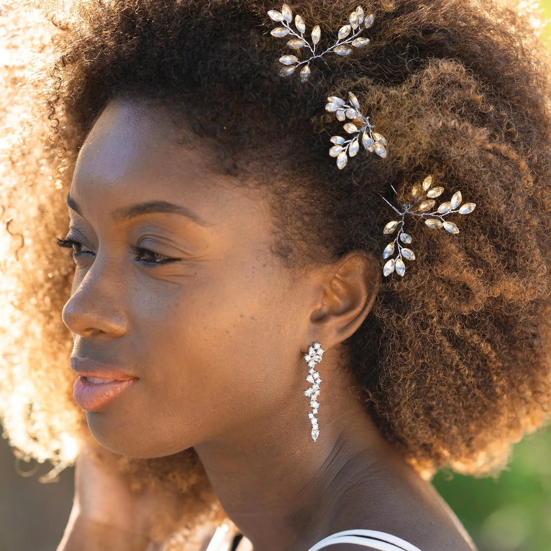 ÉPINGLES DE CHEVEUX MARIAGE CRISTAUX – SET DE 3 | MOONSPRAY IVORY AND CO