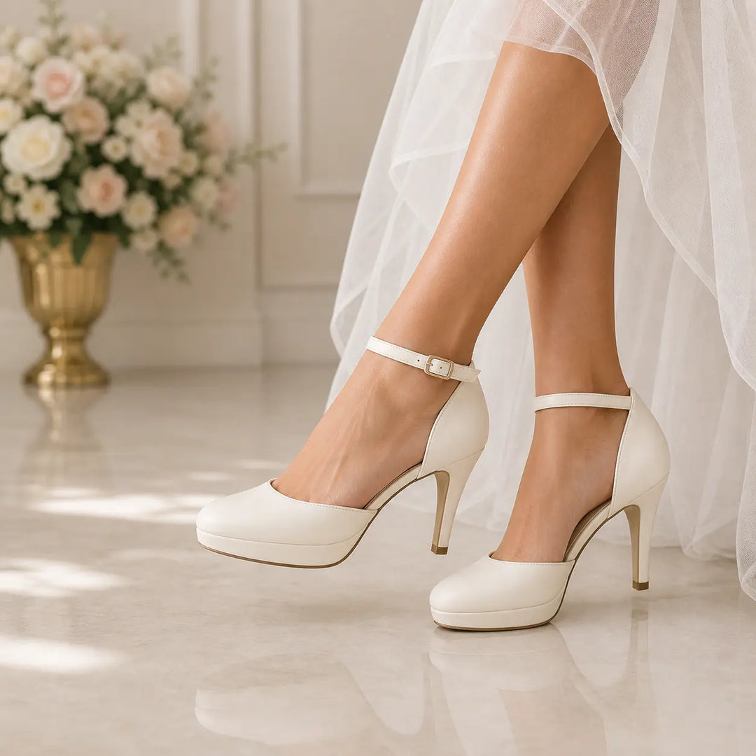 ESCARPINS COMPENSÉS CUIR BLANC CASSÉ — 277 BLAKE WHITE LADY