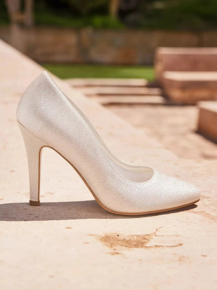 ESCARPINS DE MARIÉE DORÉS GOLDY – TALON AIGUILLE 10 CM AVALIA