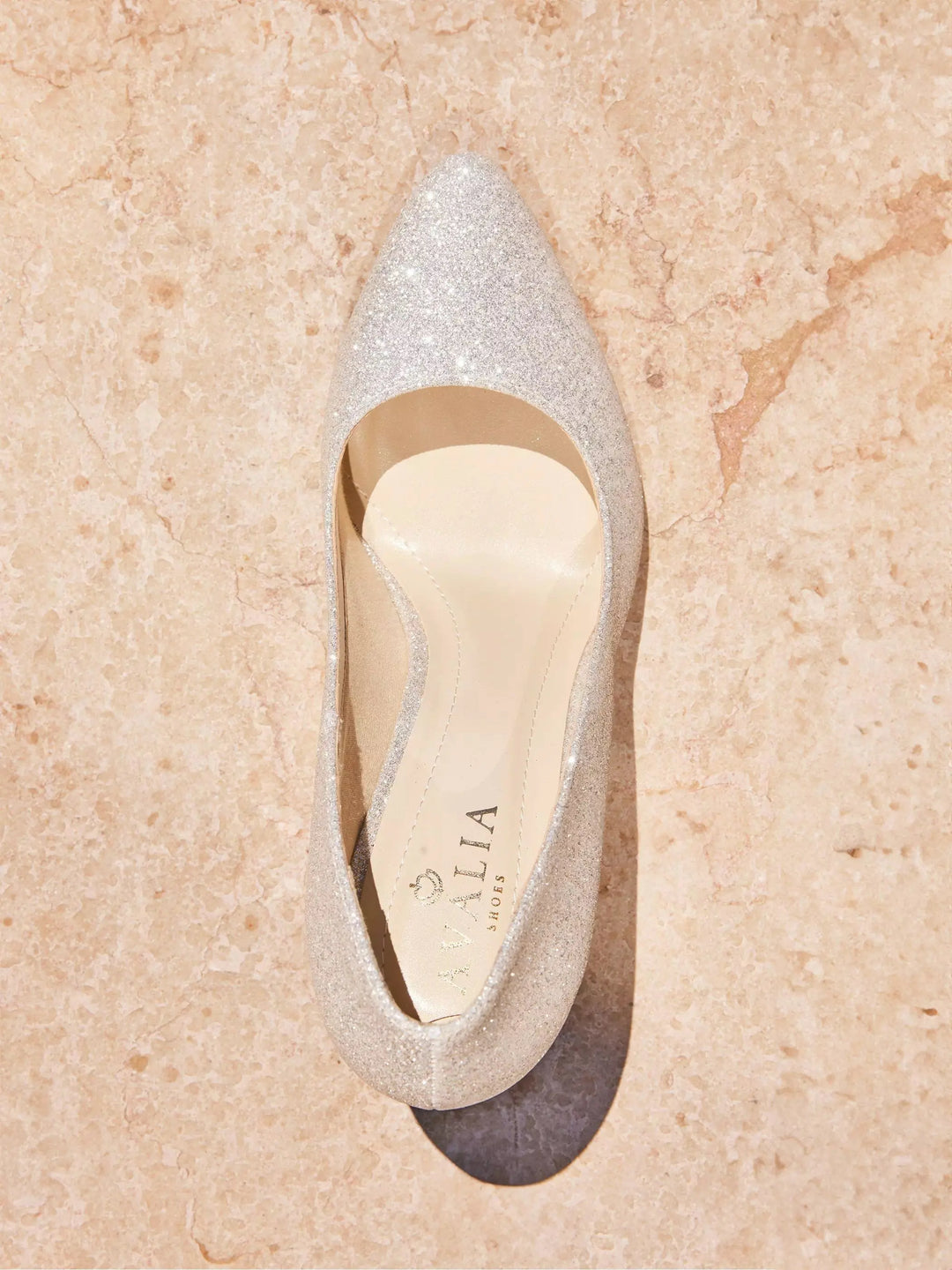ESCARPINS DE MARIÉE DORÉS TABATHA – PAILLETTES & TALON CHIC 10 CM AVALIA