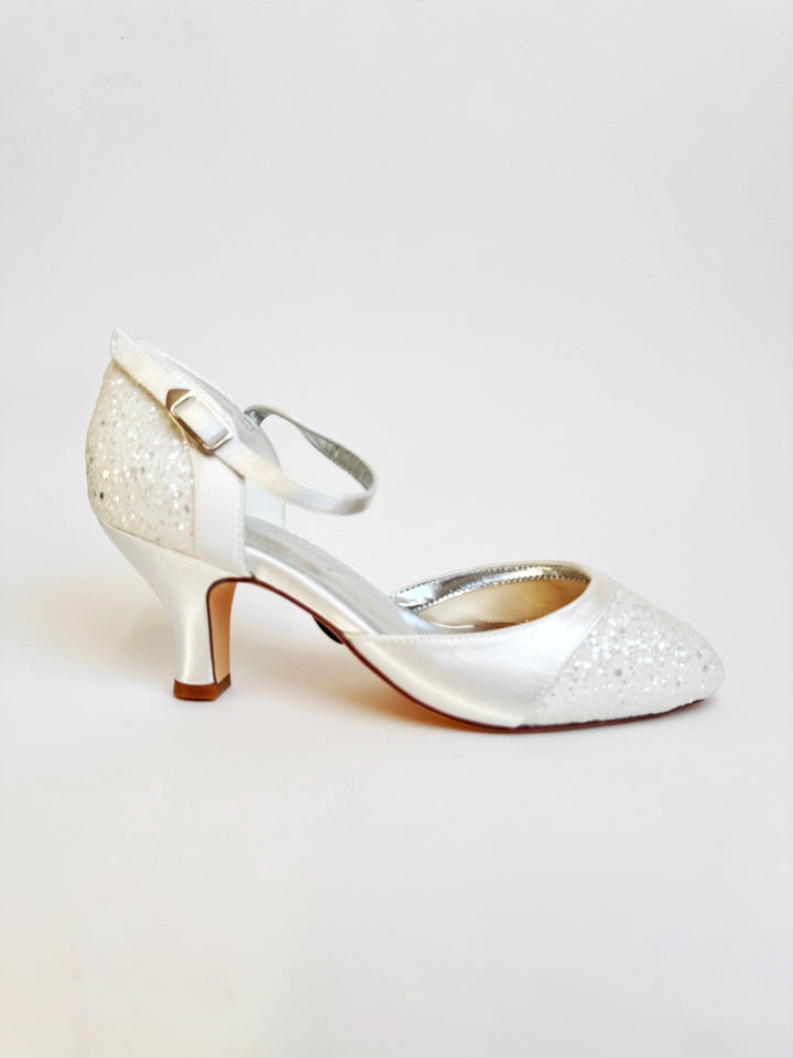 ESCARPINS IVOIRE ET PAILLETTES ETRETAT WHITE LADY