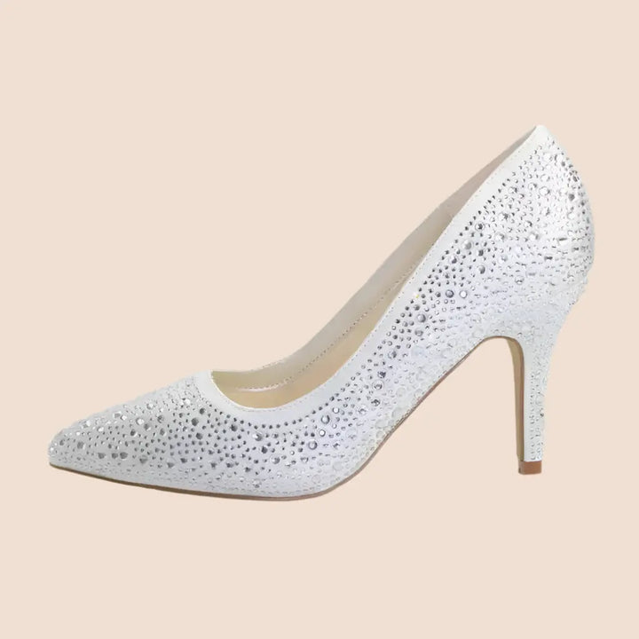 ESCARPINS IVOIRE STRASS MONACO WHITE LADY