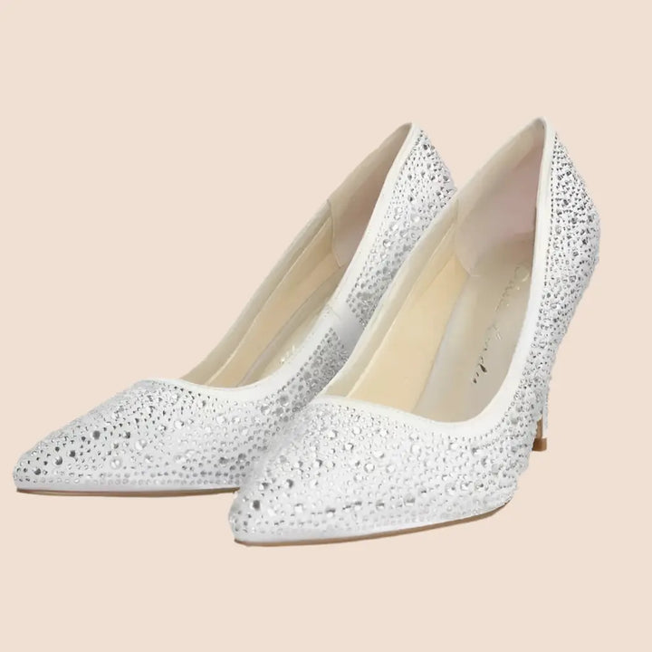 ESCARPINS IVOIRE STRASS MONACO WHITE LADY