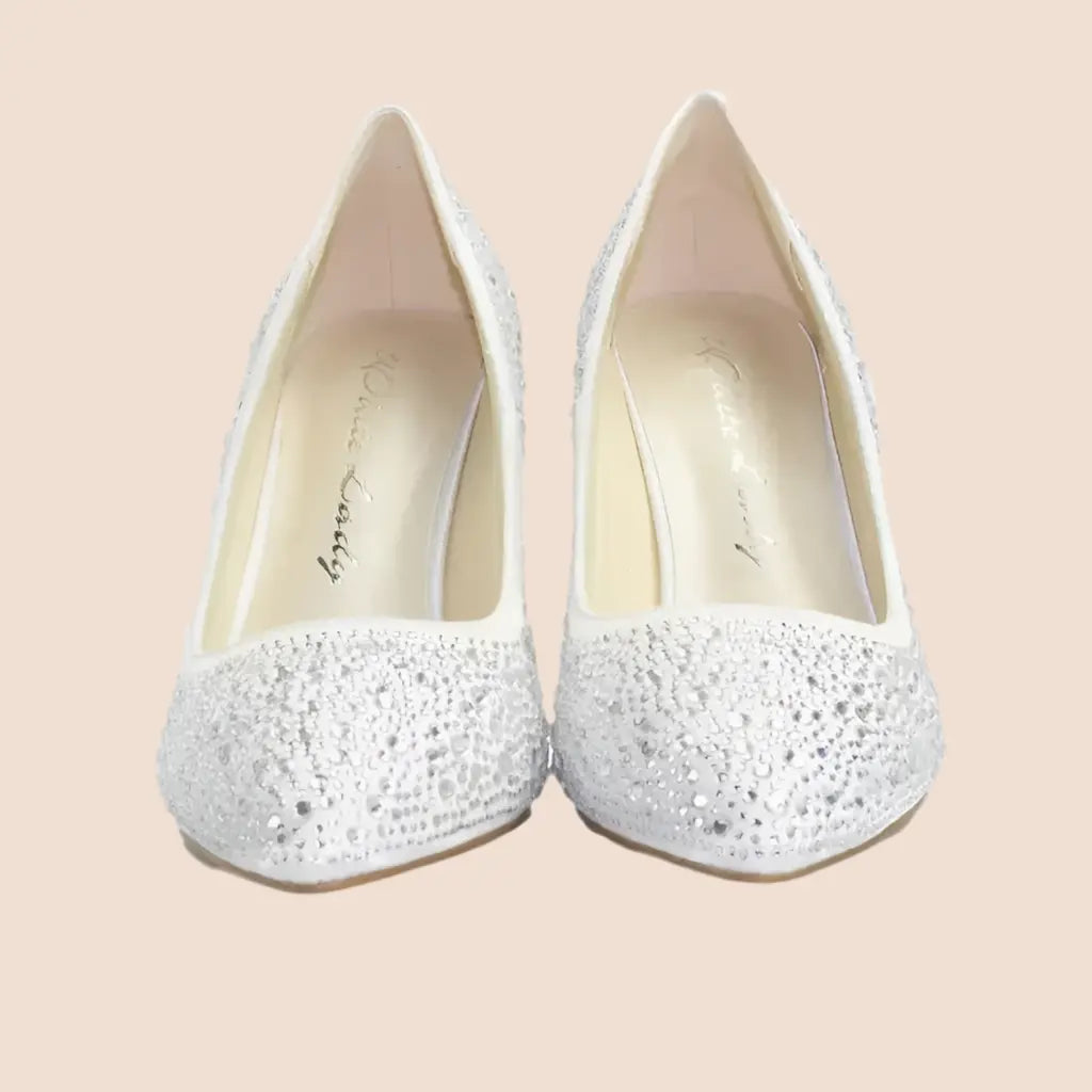 ESCARPINS IVOIRE STRASS MONACO WHITE LADY