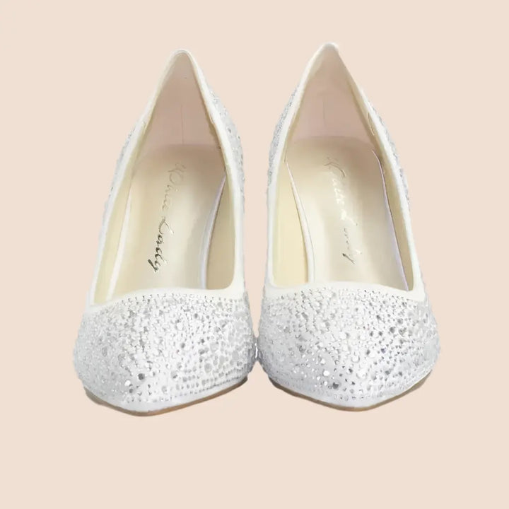 ESCARPINS IVOIRE STRASS MONACO WHITE LADY