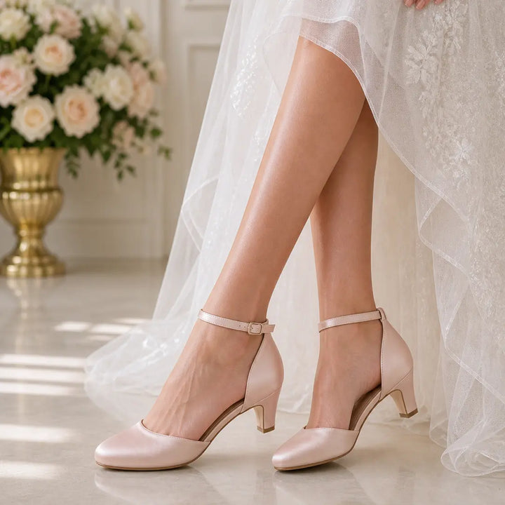 ESCARPINS MARIÉE EN SATIN ROSE BLUSH — 700 JULIA WHITE LADY