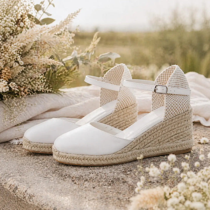 ESPADRILLES MARIAGE COMPENSÉES 940 - COLLIOURE WHITE LADY