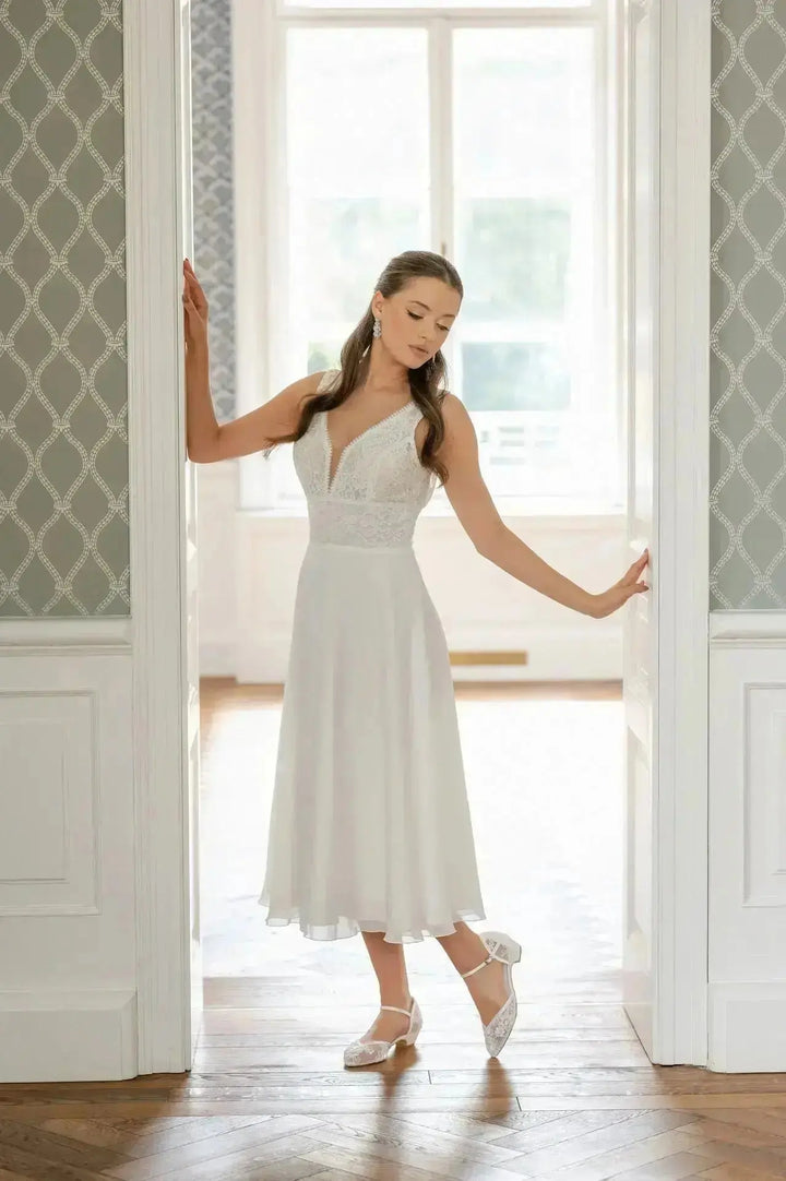 ESTELLA – CHAUSSURES DE MARIÉE TALON BAS EN DENTELLE IVOIRE G.Westerleigh