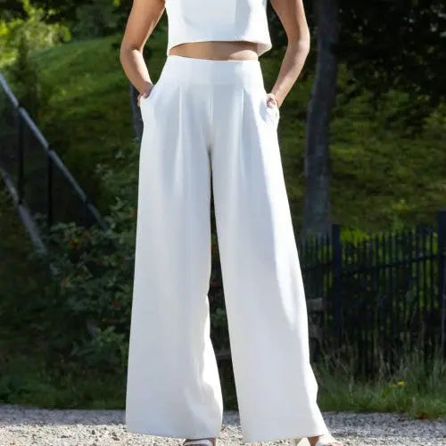 ETNA – PANTALON LARGE DE MARIÉE EN CRÊPE Novias