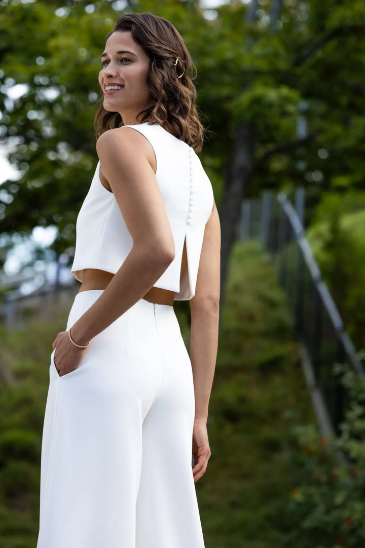 ETNA – PANTALON LARGE DE MARIÉE EN CRÊPE Novias