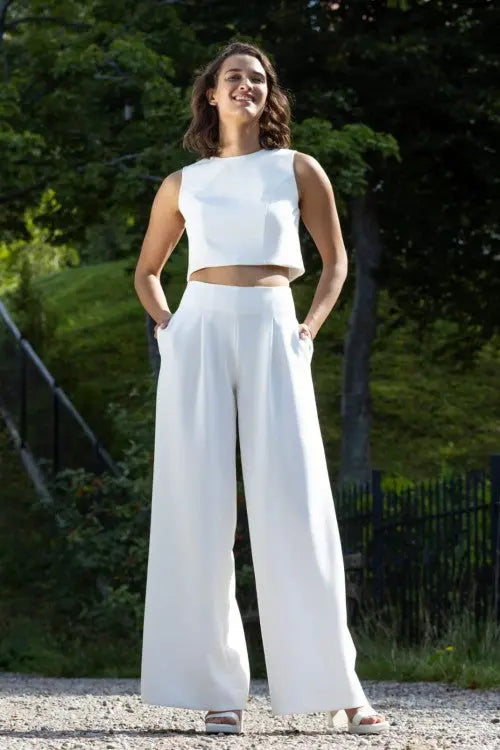 ETNA – PANTALON LARGE DE MARIÉE EN CRÊPE Novias
