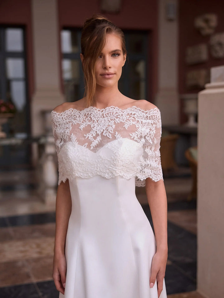 ÉTOLE MARIÉE EN DENTELLE — BANDEAU D'ÉPAULES — E546 BIANCO EVENTO