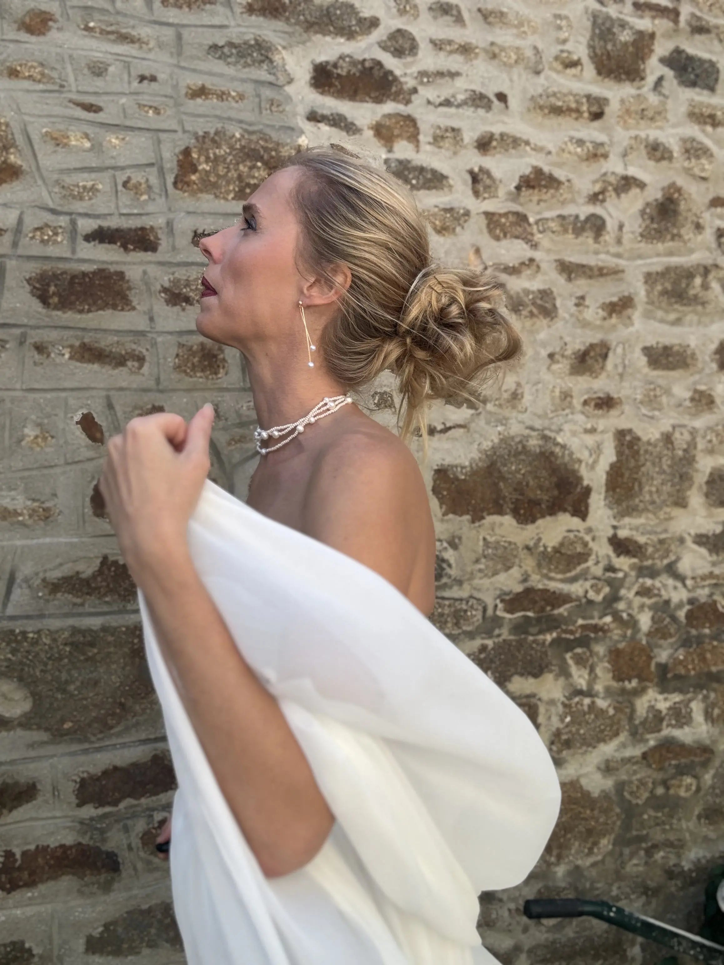 Étole Femme En Mousseline Légère – 175x70 Cm, Pour Mariage, Soirée, Robe De Mariée - 10